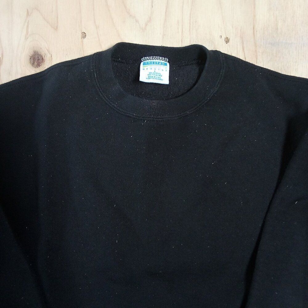 Vintage Cheetah Blank Crewneck Sweatshirt Black